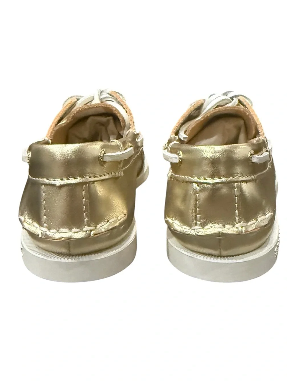 Sperry kids authentic Original metallic gold leather 2-eye boat shoe 3 NEW